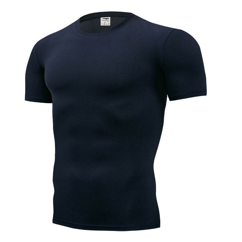 Men's Compression T-Shirt Compression Body Building Shirt for Men Summer Slim Dry Quick Under Shirt