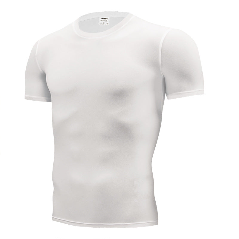 Men's Compression T-Shirt Compression Body Building Shirt for Men Summer Slim Dry Quick Under Shirt