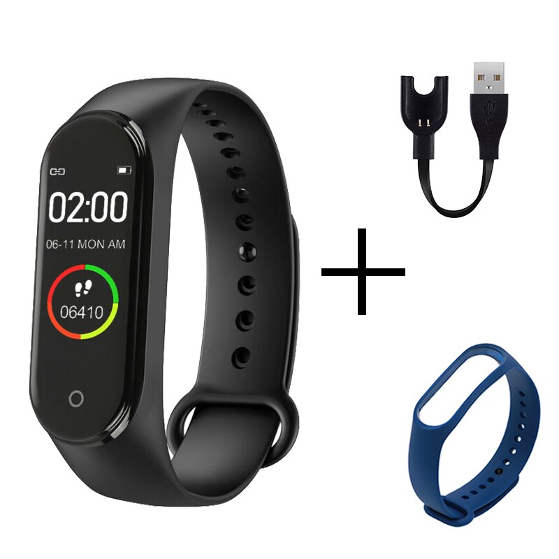 Portable Men's And Women's Waterproof Smart Color Screen M4 Watch Heart Rate Monitor Monitoring Health Tracker Couple watches
