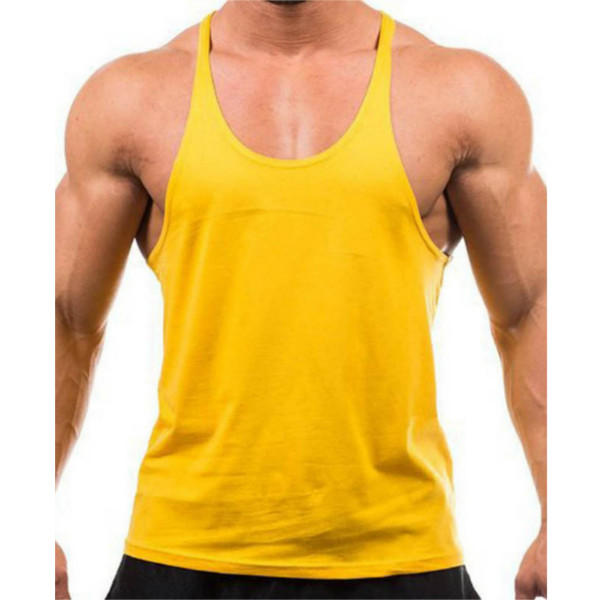 Men Summer Cotton Plain Gym Tank Top Sleeveless T-shirt Workout Bodybuilding Singlet - Black M