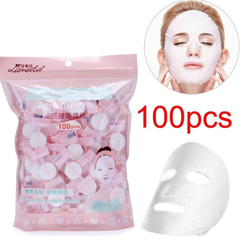 20/30/60/100pcs/pack Compressed Facial Face Mask Women Beauty DIY Disposable Mask Paper Natural Skin Care Wrapped Masks