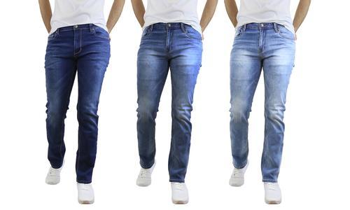 Men's Stretch 3Pk Jeans - Dark Blue/Medium Wash/Light Wash -Size: 32x38Men's Stretch 3Pk Jeans - Dark Blue/Medium Wash/Light Wash -Size: 32x38