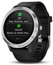 Garmin 010-01769-01 Vivoactive 3, GPS Smartwatch with Contactless Payments and Built-In Sports Apps, Black with Silver Hardware