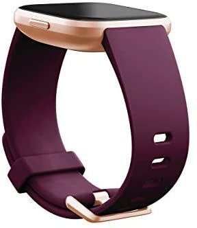 Fitbit Versa 2 Health and Fitness Smartwatch with Heart Rate, Music, Alexa Built-In, Sleep and Swim Tracking, Bordeaux/Copper Rose, One Size (S and L Bands Included)