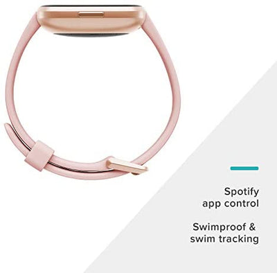 Fitbit Versa 2 Health and Fitness Smartwatch with Heart Rate, Music, Alexa Built-In, Sleep and Swim Tracking, Bordeaux/Copper Rose, One Size (S and L Bands Included)