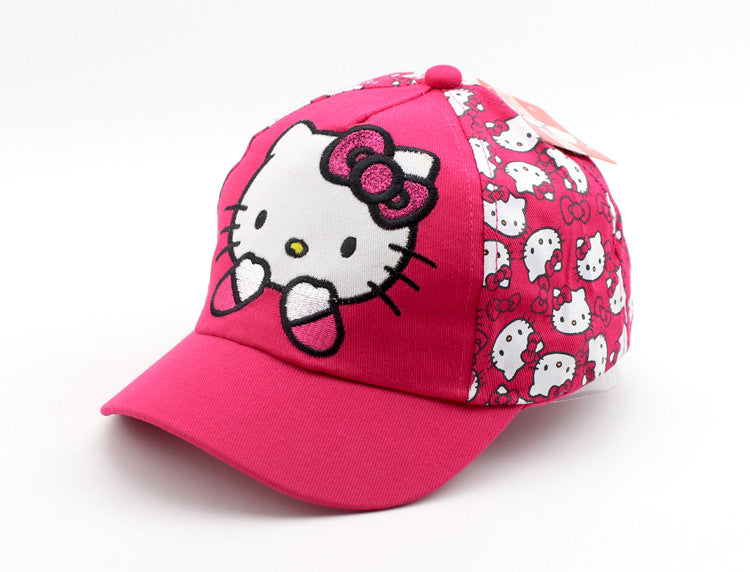 Love Daddy&Mummy Spring New Arrival Girls Cap  Cartoon Cat Design Children's Baseball Cap