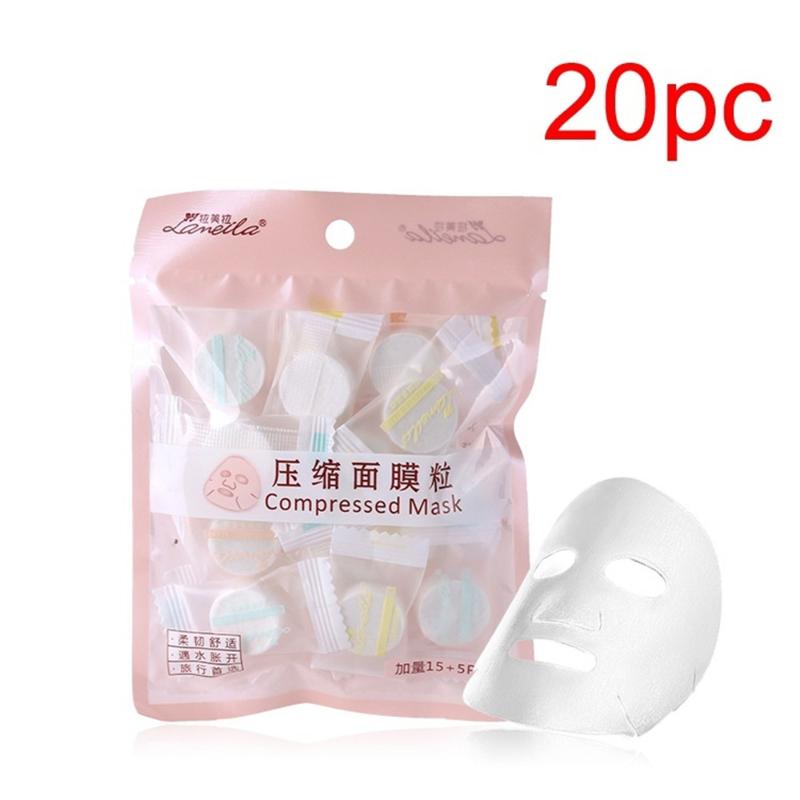 20/30/60/100pcs/pack Compressed Facial Face Mask Women Beauty DIY Disposable Mask Paper Natural Skin Care Wrapped Masks