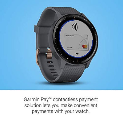 Garmin 010-01769-01 Vivoactive 3, GPS Smartwatch with Contactless Payments and Built-In Sports Apps, Black with Silver Hardware