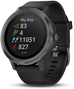 Garmin 010-01769-01 Vivoactive 3, GPS Smartwatch with Contactless Payments and Built-In Sports Apps, Black with Silver Hardware