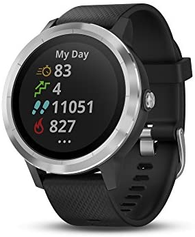 Garmin 010-01769-01 Vivoactive 3, GPS Smartwatch with Contactless Payments and Built-In Sports Apps, Black with Silver Hardware