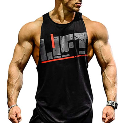 YeeHoo Lift Men's Bodybuilding Gym Tank Tops Workout Stringer Sleeveless Shirts Vest Cotton