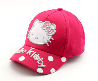 Love Daddy&Mummy Spring New Arrival Girls Cap  Cartoon Cat Design Children's Baseball Cap