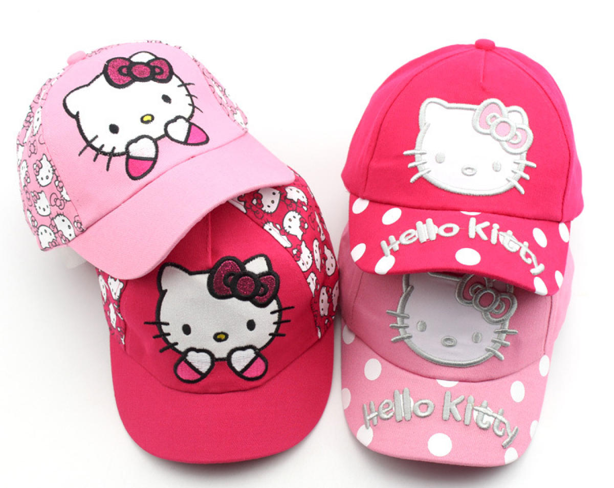 Love Daddy&Mummy Spring New Arrival Girls Cap  Cartoon Cat Design Children's Baseball Cap