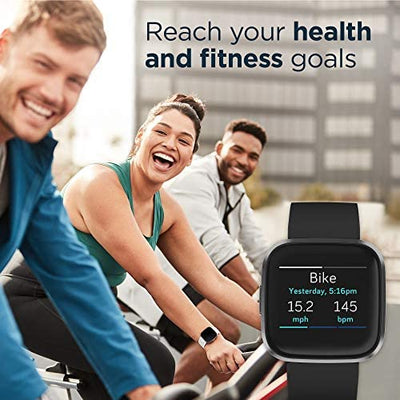 Fitbit Versa 2 Health and Fitness Smartwatch with Heart Rate, Music, Alexa Built-In, Sleep and Swim Tracking, Bordeaux/Copper Rose, One Size (S and L Bands Included)