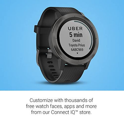 Garmin 010-01769-01 Vivoactive 3, GPS Smartwatch with Contactless Payments and Built-In Sports Apps, Black with Silver Hardware