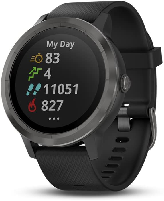 Garmin 010-01769-01 Vivoactive 3, GPS Smartwatch with Contactless Payments and Built-In Sports Apps, Black with Silver Hardware