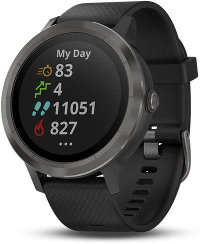 Garmin 010-01769-01 Vivoactive 3, GPS Smartwatch with Contactless Payments and Built-In Sports Apps, Black with Silver Hardware