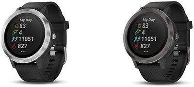 Garmin 010-01769-01 Vivoactive 3, GPS Smartwatch with Contactless Payments and Built-In Sports Apps, Black with Silver Hardware