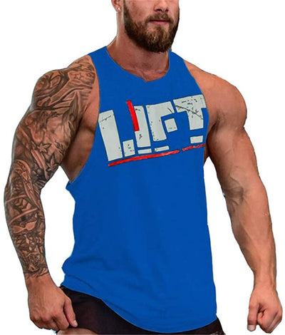 YeeHoo Lift Men's Bodybuilding Gym Tank Tops Workout Stringer Sleeveless Shirts Vest Cotton