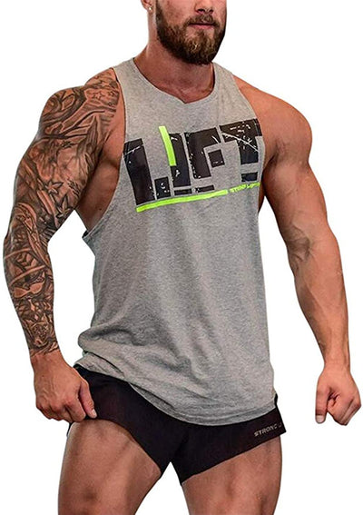 YeeHoo Lift Men's Bodybuilding Gym Tank Tops Workout Stringer Sleeveless Shirts Vest Cotton