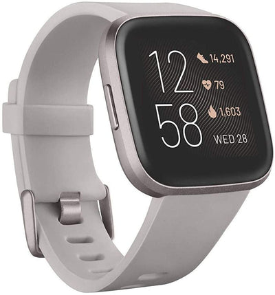 Fitbit Versa 2 Health and Fitness Smartwatch with Heart Rate, Music, Alexa Built-In, Sleep and Swim Tracking, Bordeaux/Copper Rose, One Size (S and L Bands Included)