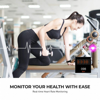 Smart Watch,Fitness Tracker with Heart Rate Monitor,IP67 Waterproof Fitness Watch with Pedometer,Smartwatch Compatible with iOS, Android for Men, Women,Black