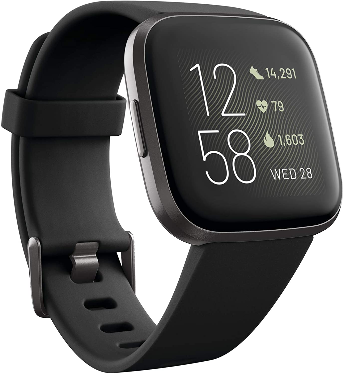 Fitbit Versa 2 Health and Fitness Smartwatch with Heart Rate, Music, Alexa Built-In, Sleep and Swim Tracking, Bordeaux/Copper Rose, One Size (S and L Bands Included)