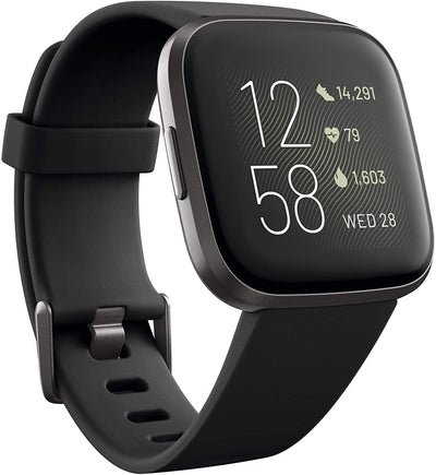 Fitbit Versa 2 Health and Fitness Smartwatch with Heart Rate, Music, Alexa Built-In, Sleep and Swim Tracking, Bordeaux/Copper Rose, One Size (S and L Bands Included)