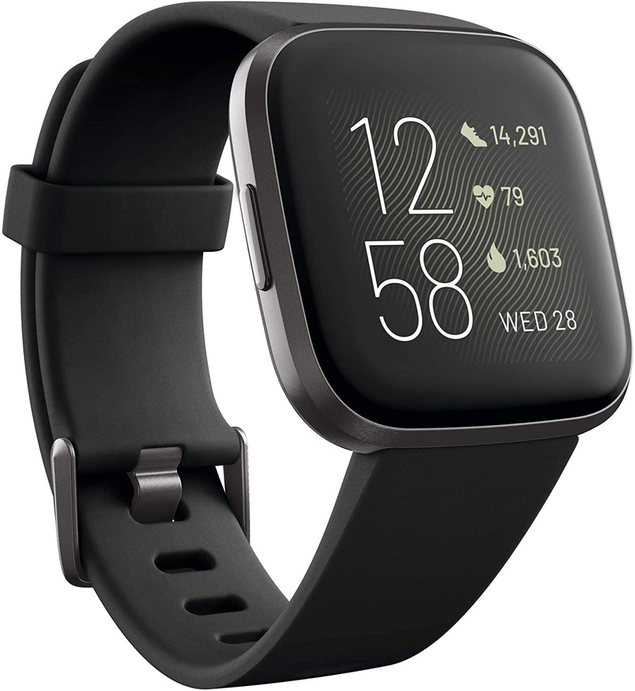 Fitbit Versa 2 Health and Fitness Smartwatch with Heart Rate, Music, Alexa Built-In, Sleep and Swim Tracking, Bordeaux/Copper Rose, One Size (S and L Bands Included)