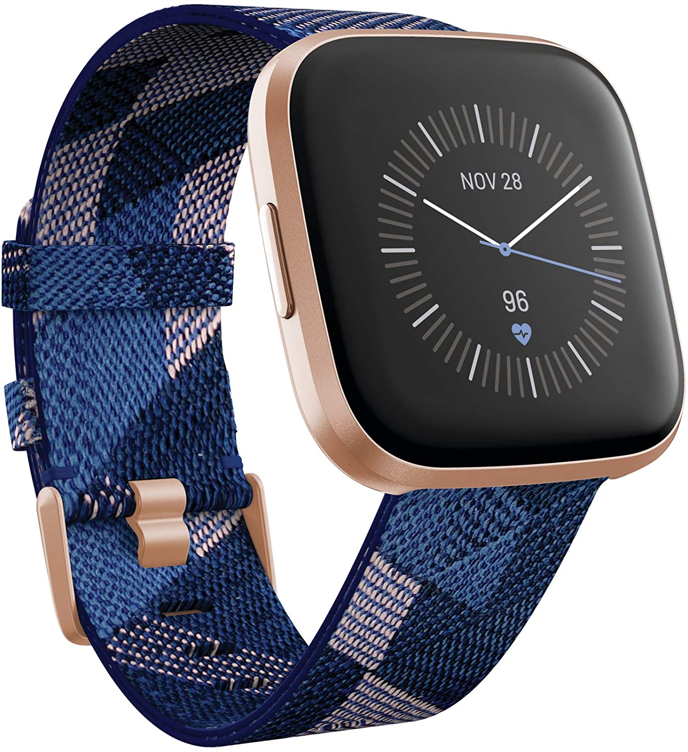 Fitbit Versa 2 Health and Fitness Smartwatch with Heart Rate, Music, Alexa Built-In, Sleep and Swim Tracking, Bordeaux/Copper Rose, One Size (S and L Bands Included)