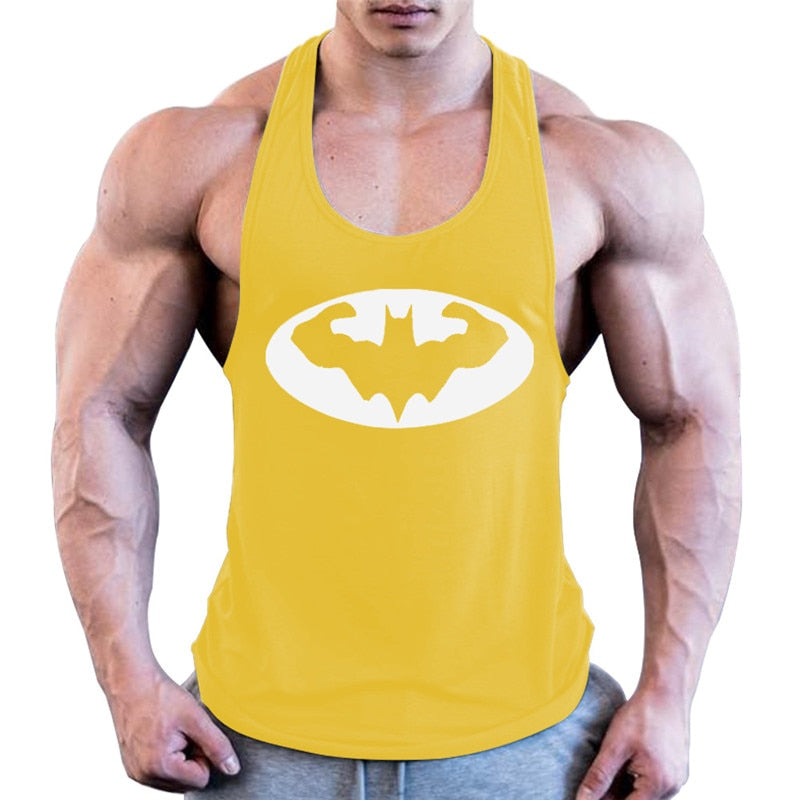 Batman Bodybuilding Stringer Tank Top Mens Fitness Singlets Cotton Sleeveless shirt Workout Sportwear Undershirt gym Clothing