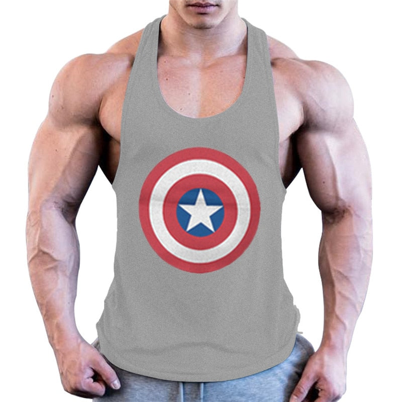 Batman Bodybuilding Stringer Tank Top Mens Fitness Singlets Cotton Sleeveless shirt Workout Sportwear Undershirt gym Clothing