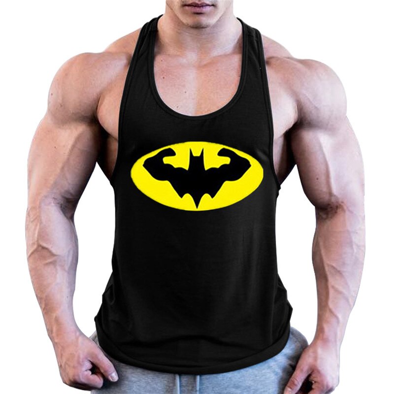 Batman Bodybuilding Stringer Tank Top Mens Fitness Singlets Cotton Sleeveless shirt Workout Sportwear Undershirt gym Clothing