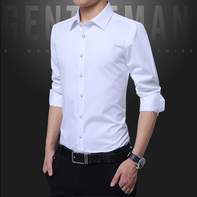 Social Formal shirt Men long Sleeve Shirt Business Slim Office Shirt male Cotton Mens Dress Shirts white 4XL 5XL