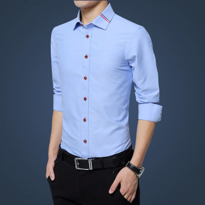 Social Formal shirt Men long Sleeve Shirt Business Slim Office Shirt male Cotton Mens Dress Shirts white 4XL 5XL