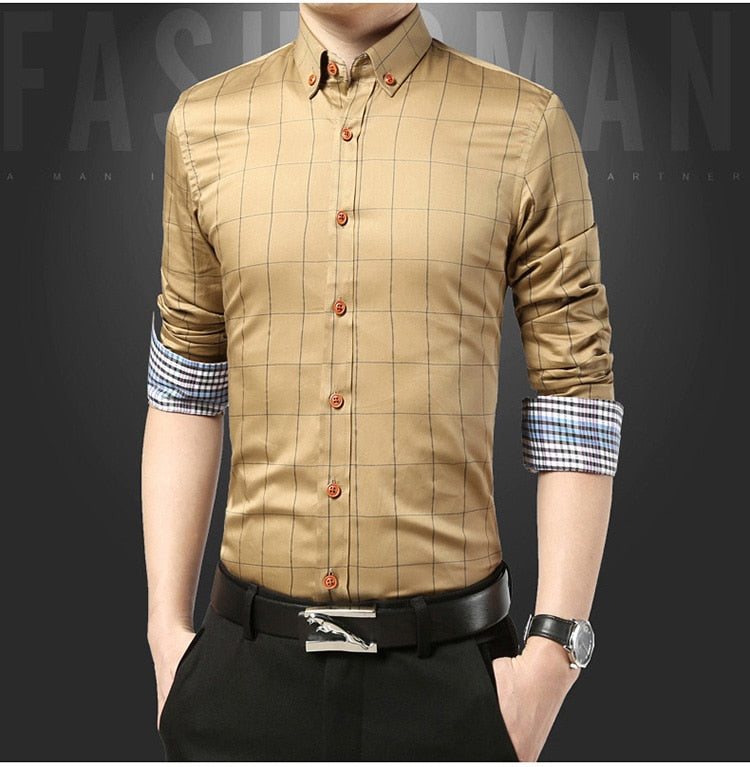 Social Formal shirt Men long Sleeve Shirt Business Slim Office Shirt male Cotton Mens Dress Shirts white 4XL 5XL