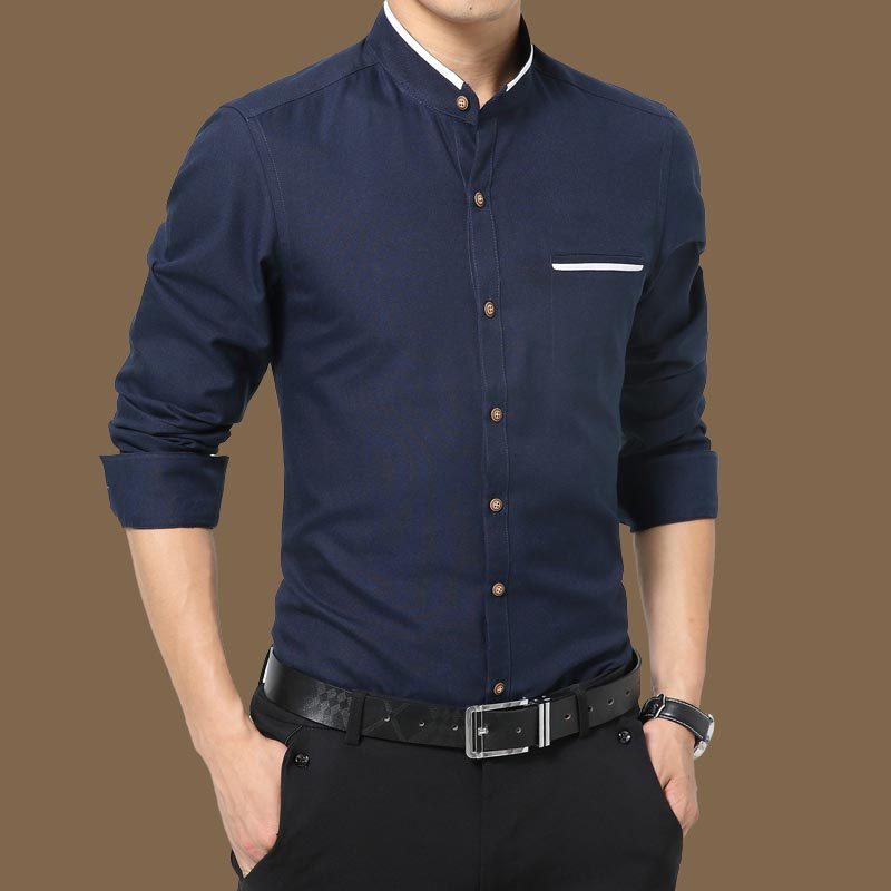 Social Formal shirt Men long Sleeve Shirt Business Slim Office Shirt male Cotton Mens Dress Shirts white 4XL 5XL