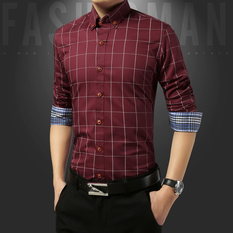 Social Formal shirt Men long Sleeve Shirt Business Slim Office Shirt male Cotton Mens Dress Shirts white 4XL 5XL