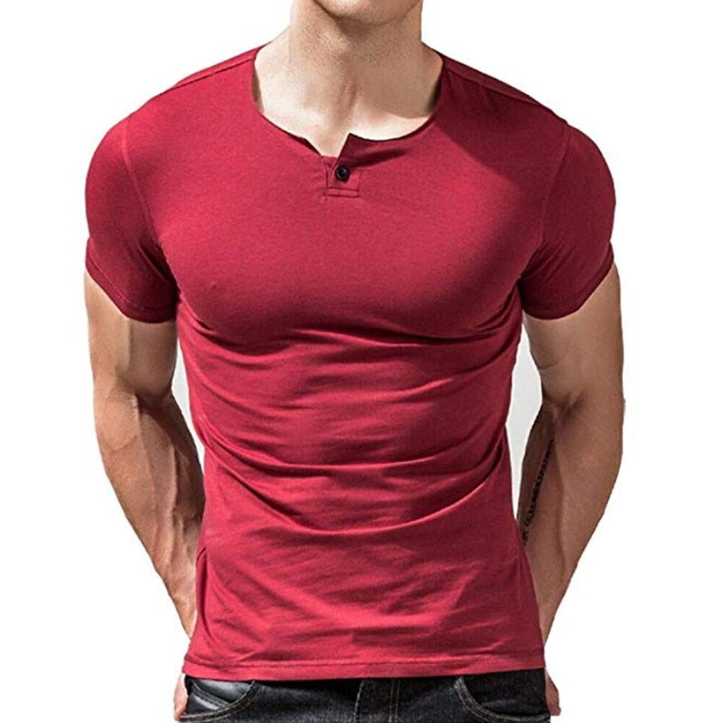 Shirt2 editorify MUSCLE ALIVE men's henley tshirt fitted dress sleeve shirt for men fitted shirts cotton casual bodybuilding fitness t-shirt