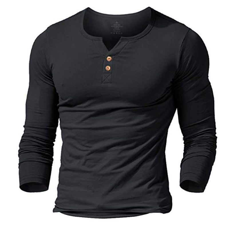 Shirt2 editorify MUSCLE ALIVE men's henley tshirt fitted dress sleeve shirt for men fitted shirts cotton casual bodybuilding fitness t-shirt