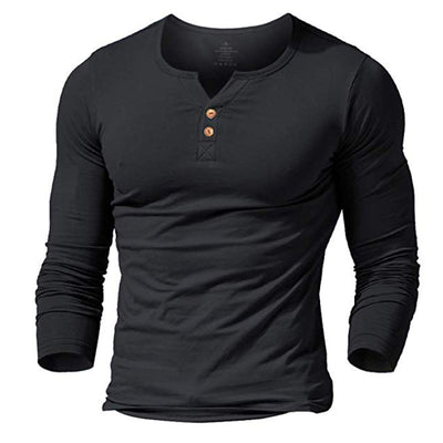Shirt2 editorify MUSCLE ALIVE men's henley tshirt fitted dress sleeve shirt for men fitted shirts cotton casual bodybuilding fitness t-shirt