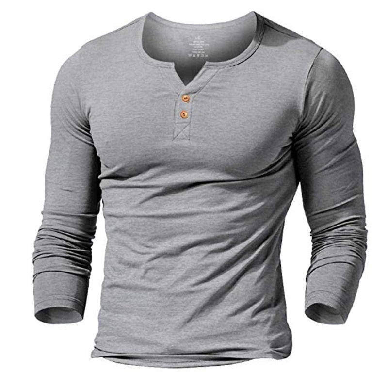 Shirt2 editorify MUSCLE ALIVE men's henley tshirt fitted dress sleeve shirt for men fitted shirts cotton casual bodybuilding fitness t-shirt
