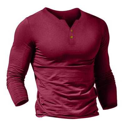 Shirt2 editorify MUSCLE ALIVE men's henley tshirt fitted dress sleeve shirt for men fitted shirts cotton casual bodybuilding fitness t-shirt