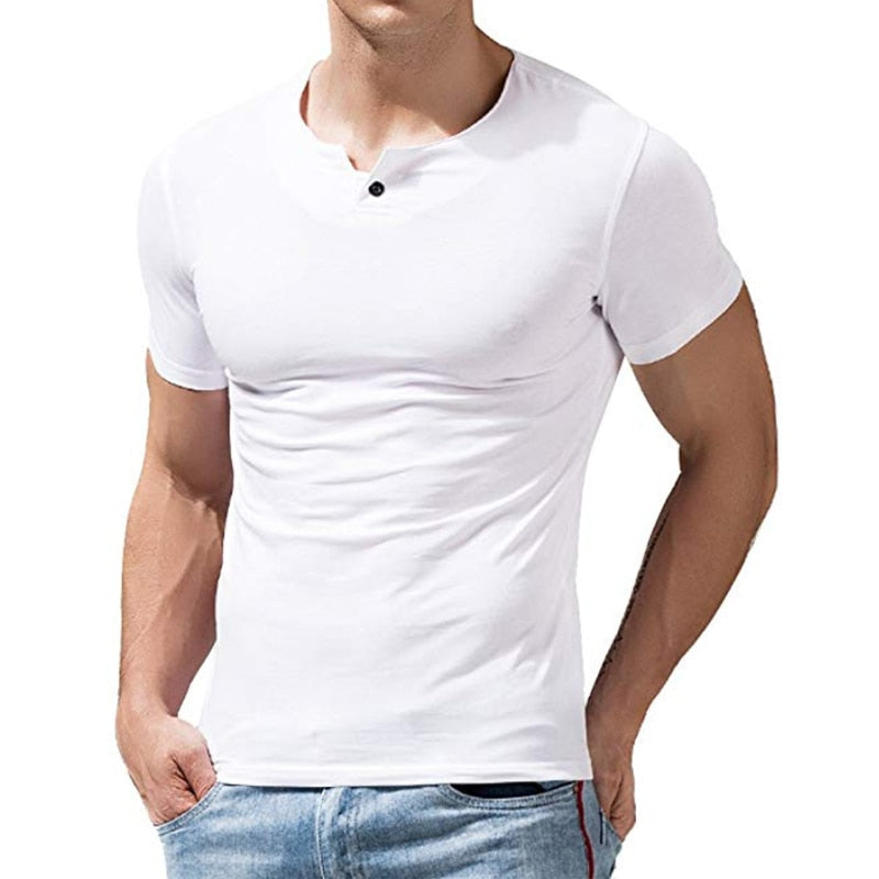 Shirt2 editorify MUSCLE ALIVE men's henley tshirt fitted dress sleeve shirt for men fitted shirts cotton casual bodybuilding fitness t-shirt