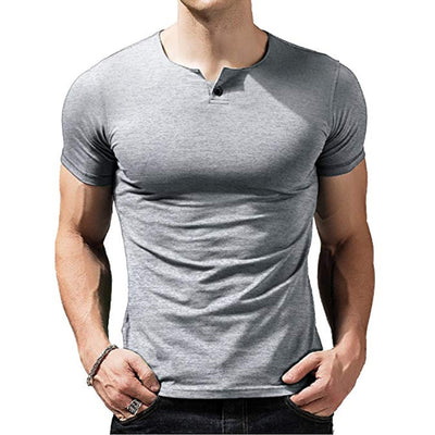 Shirt2 editorify MUSCLE ALIVE men's henley tshirt fitted dress sleeve shirt for men fitted shirts cotton casual bodybuilding fitness t-shirt