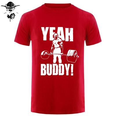 Man T Shirt Yeah Buddy Ronnie Coleman Body Building Casual Short Sleeve Tee Shirt Round Neck clothing 100% Cotton Print T-Shirt