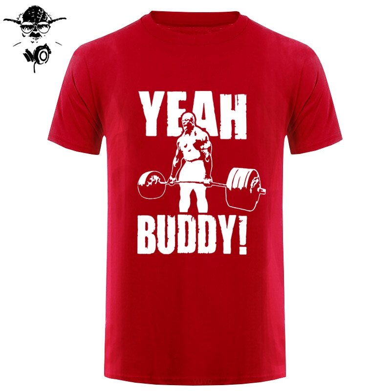 Man T Shirt Yeah Buddy Ronnie Coleman Body Building Casual Short Sleeve Tee Shirt Round Neck clothing 100% Cotton Print T-Shirt