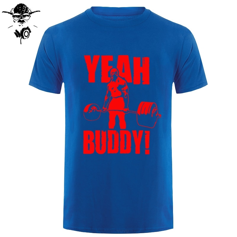 Man T Shirt Yeah Buddy Ronnie Coleman Body Building Casual Short Sleeve Tee Shirt Round Neck clothing 100% Cotton Print T-Shirt