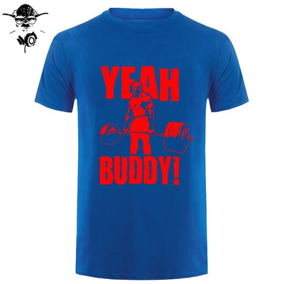 Man T Shirt Yeah Buddy Ronnie Coleman Body Building Casual Short Sleeve Tee Shirt Round Neck clothing 100% Cotton Print T-Shirt