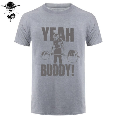 Man T Shirt Yeah Buddy Ronnie Coleman Body Building Casual Short Sleeve Tee Shirt Round Neck clothing 100% Cotton Print T-Shirt